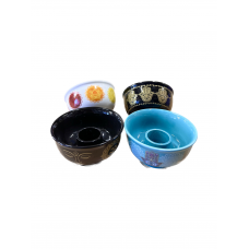Fujima Ceramic Smudge Bowl with Holder Set (4ct)