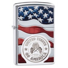 Zippo 29395 America Stamp On Flag